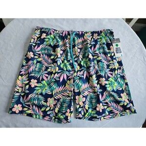 Berkley Jensen Mens Swimsuit Swim Trunks - Tropical Print - XXL - NEW